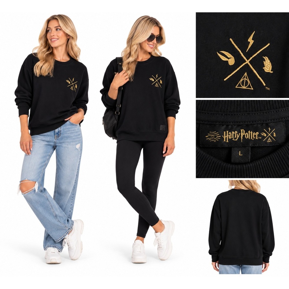 Harry Potter L Hogwarts Wizarding World NY Embroidered Crewneck Dark Academia